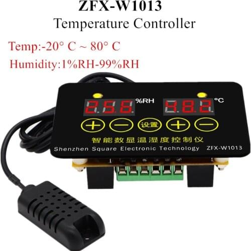 ZFX-W1013 Microcomputer Temperature Controller Thermostat Intelligent Time Controller Adjustable -20° C ~ 80° C ,1%RH-99%RH