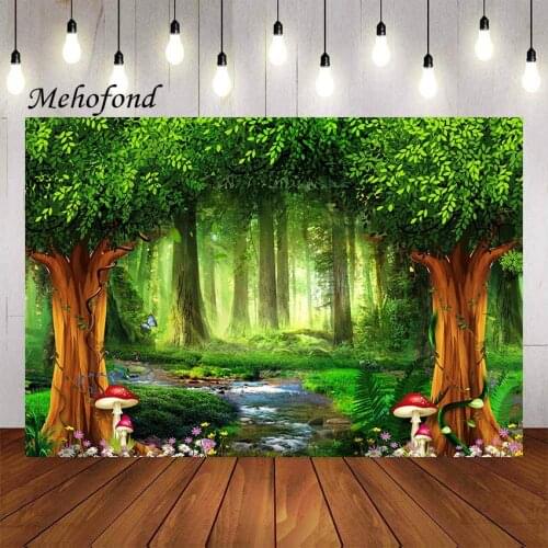 Mehofond Forest Fairy Wonderland Photography Background Child Mushroom Woodland Baby Shower Birthday Party Backdrop Photo Studio