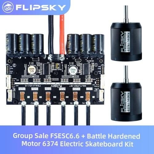 Group Sale FSESC6.6 + Battle Hardened Motor 6374 Electric Skateboard Kit ESC with Big Heatsink for SK8
