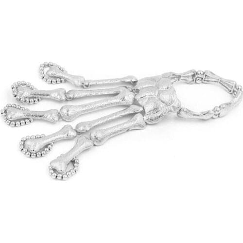 Halloween Hand Chain Metal Talon Skeleton Finger Bracelet Women Girls Skull Wristband Jewelry Gift