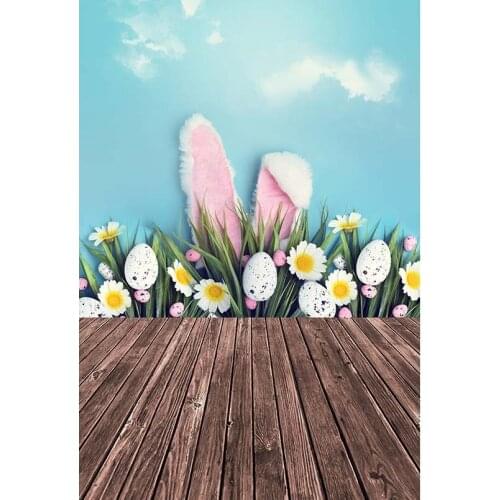 Brown Wooden Floor Photography Backdrops Flowers Blue Sky Children Backgrounds for Photo Studio Kids New Born Baby Photo Shoot