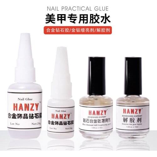 Nail Alloy Jewelry Diamond Glue Nail Art Tools Degumming Brightener Firm Nail Glue Air-Drying Special Glue for Manicure Nail Gel