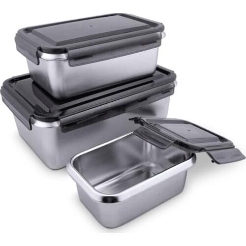 Stainless Steel Lunch Box Food Bento Storage Container Crisper with Cover