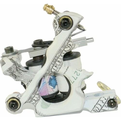 New Arrival US Dollar Design Tattoo Machine Kit 10 Wrap Coils Handmade Tattoo Machine For Liner and Shader Free Shipping