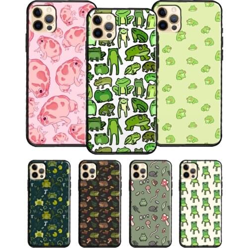 Cute Cartoon Frog Collage For iPhone 12 Pro Max Mini 7 8 Plus Phone Case For iPhone 11 Pro Max XS XR X SE 2020 Cover