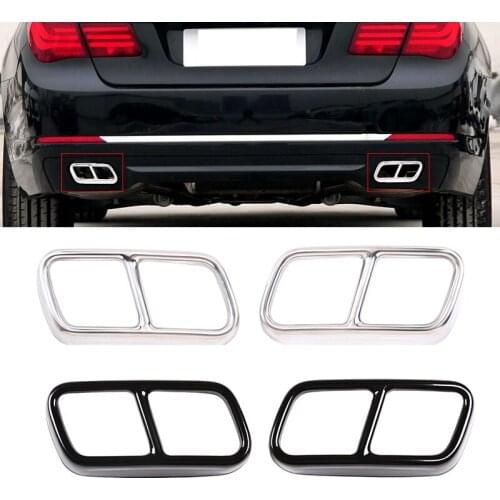 Stainless steel Car Exhaust Pipe Cover Trim For BMW 7 Series 740 750li 2009-2014 M Sport VERSION Model