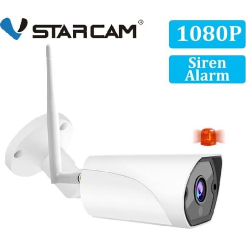 Vstarcam 1080P 2MP Outdoor Bullet IP Camera Wifi Surveillance Security Camera Motion Siren Alarm IP66 Waterproof IR CCTV Camera