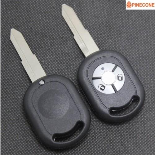 PINECONE for SGMW WULING Car Key Case 3 Buttons Uncut Type 2 Blade Replace Remote Key Shell Casing Fob
