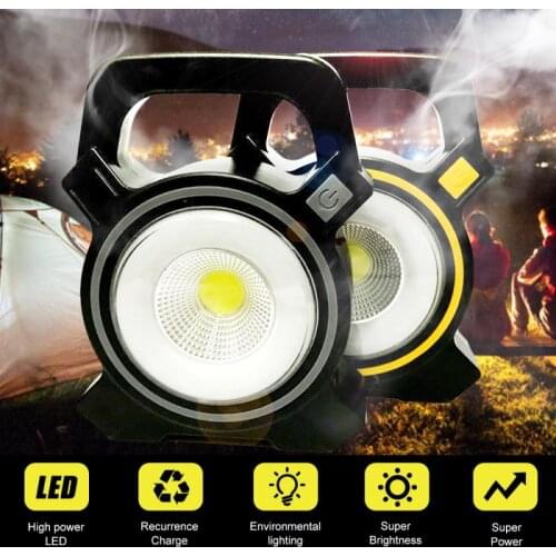 Solar Charge USB charging Portable Led Flood Working Light Outdoor Garden Spot Rechargeable Lamp Camping Bulb Flashlight