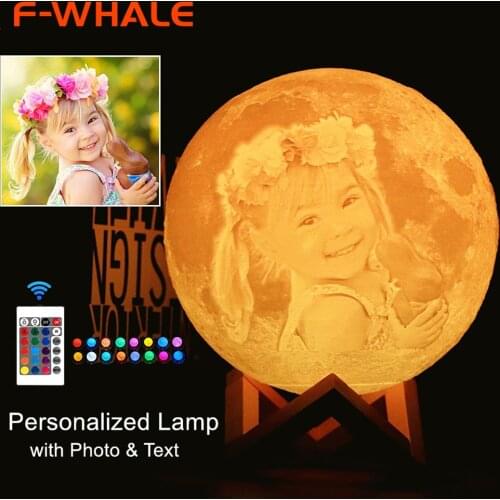Dropship Photo/Text Custom Moon Lamp Night Light 3D Print Rechargeable Personalized Timing Moon Light Gift for Kids,Girlfriend
