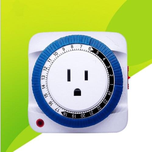 US EU Plug Timing Socket Flame Retardant Electrical Timing Switch Mechanical Socket 110vac 230v