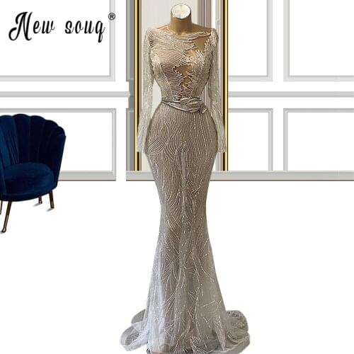 Sequins Mermaid Long Sleeve Dress Sparkly Beaded Women Prom Party Celebrate Gowns Bodycon Dresses Vestidos De Fiesta