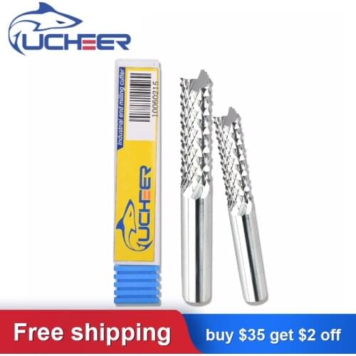 UCHEER 5/10pcs 3.175mm Carbide Tungsten Corn Cutter cutting PCB milling bits end mill CNC router bits for Engraving machine