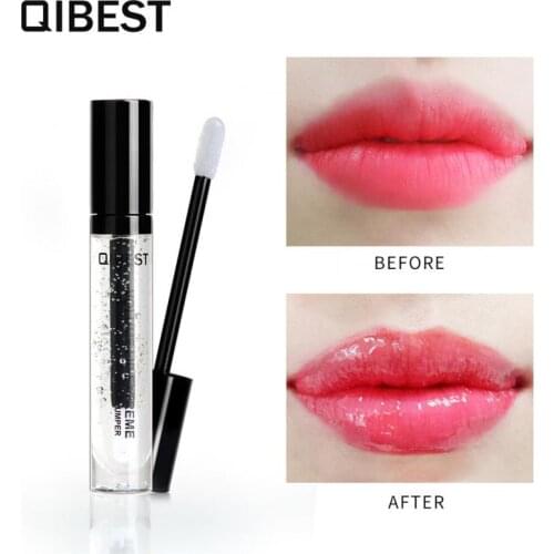 QIBEST Moisturizer Lip oil Lip Plumper Volume Lip Gloss Long Lasting Moisturizer Transparent Waterproof Lip Clear Lip Care TSLM1
