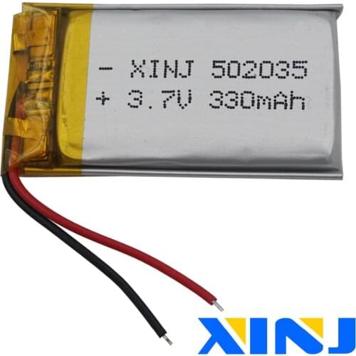 XINJ 3.7V 330mAh LiPo Lithium Polymer Rechargeable Battery Lipo 502035 For GPS Sat Nav Car Camera DVC DVR Driving recorder DIY