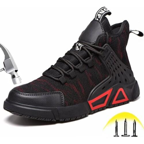 Safety Shoes with Steel Toe Cap for Men and Women High Top Fashion Breathable Protective Boots for Industrial Construction 35-48