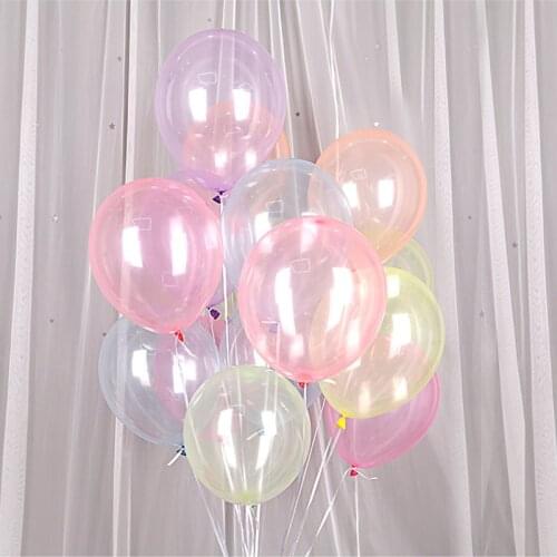 10/20pcs 12inch Colorful Clear Crystal Balloons Happy Birthday Party Wedding Festival Decoration Balloon Kids Toy Latex Globos