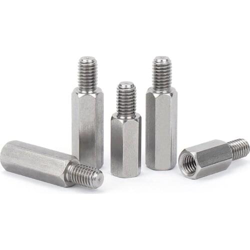 10pcs Brass Copper Nickle-plated 4#-40 *5+L Hex Standoff Male-Female Spacer Jackscrew for PCB Board Motherboard VGA DVI COM Port
