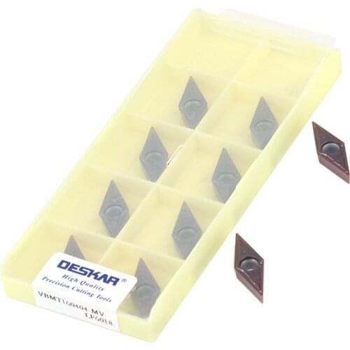 10PCS VBMT160404-MV LF6018 LF6118 VBMT160408-MV LF6018 LF6118 External turning tools Carbide inserts CNC lathe turning tools