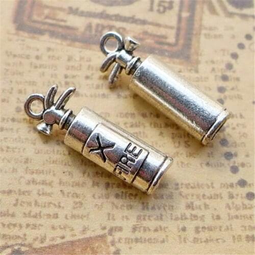 100Pcs/lot Delicate Fire Extinguisher Charms 7*22MM Extinguisher Tool Charms DIY Jewelry Accessories