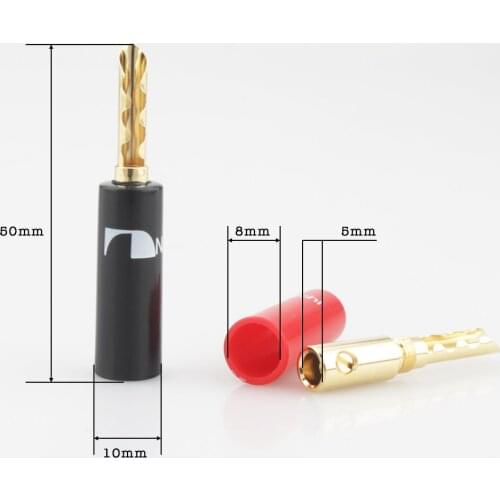 12pcs Audiocrast Nakamichi 24k gold plated BFA 4mm Banana Plug Z type banana Connector
