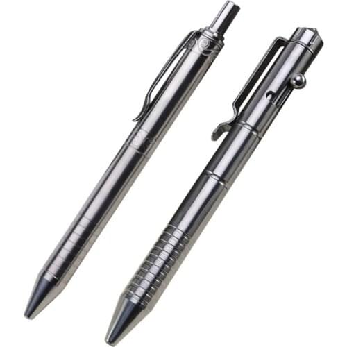 Solid Titanium Alloy Gel Ink Pen Vintage Bolt Action Writing Tool Stationeries