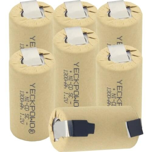 Sub c Akkus SC battery rechargeable batteries for power tools flat top soldering tapes 1300mah real capacity 1.2v nicd