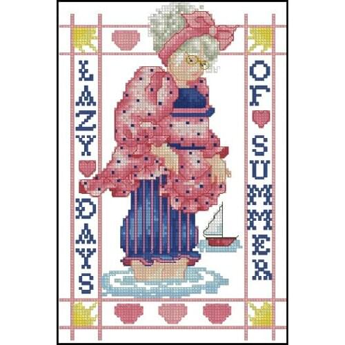 FREE Shipping Top Quality counted cross stitch gift to mum mother, lazy days of summer