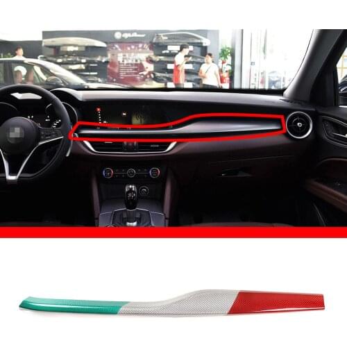 For 2017-2020 Alfa Romeo Stelvio real carbon fiber central control instrument panel trim automotive interior accessories