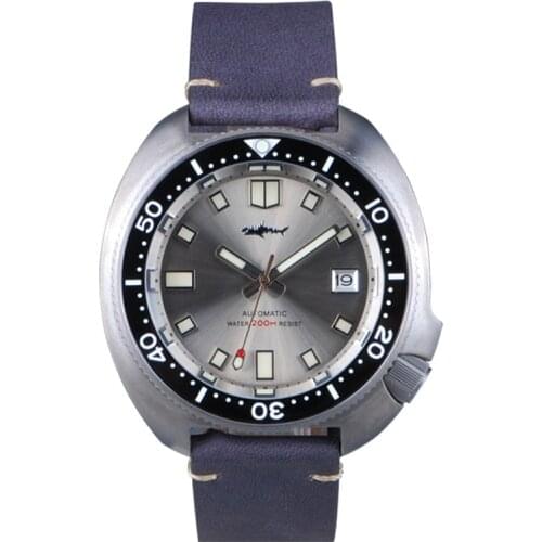 Heimdallr Turtle Diver Watch Mens Titanium Sapphire Leather Strap 200M Waterproof Japan NH35 Automatic Mechanical Wristwatches