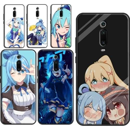 Anime Konosuba Aqua Case For Xiaomi Mi A3 9 9T 10 Max3 Mi Note 10 Pro Lite Case For POCO F2 Pro F1 X3 Cover