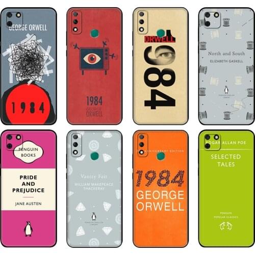 Black tpu Case For Huawei Y9S Y6S Y8S Y5P Y7P Y8P Case For Huawei Y5 lite Prime 2018 Y6 2019 Cover 1984 George Orwell book
