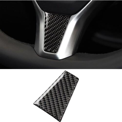 Steering Wheel Cover Decoration Sticker Trim Decal for Tesla Model-s/x Car Interior Accessories Soft Carbon Fiber