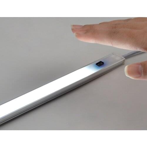 1-5 Pcs Aluminium LED Strip light Tube DC12V with Smart Hand Sweep Sensor DIY kitchen Cabinet Closet Wardrobe Backlight lamp