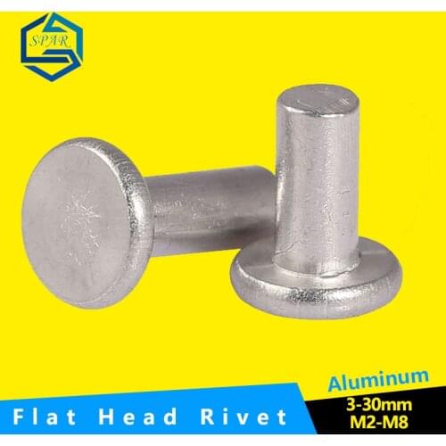 GB109 M2 M3 M4 M5 M6 M8 Aluminium Solid Rivets AL Knock Flat Head Rivet