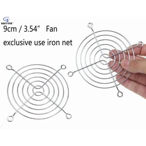 Gdstime 10 Pcs Silver Metal 90mm Chrome Fan Grill Finger Guard Protector for PC Computer 9cm Fan Iron Net