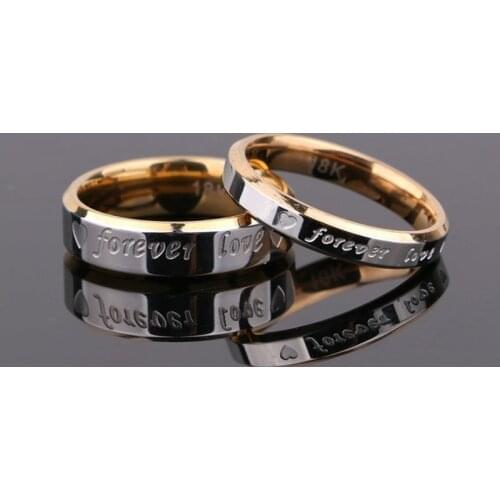 1Pc Eternal Love Engagement Forever Love Letter Rings Fashion Jewerly Women & Men Wedding Couple Rings