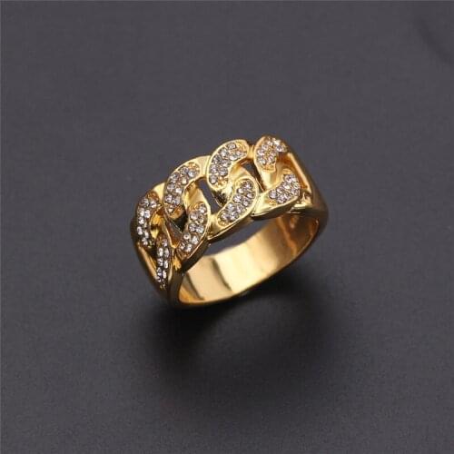 Classic Hip Hop Rock Hollow Rings for men Jewelry gift Fashion Gold Color jewelry accessories gift for men