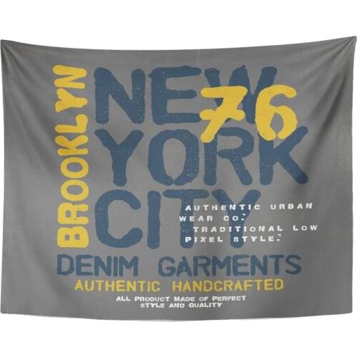 College Grunge Effected Typo Design for Tee York Brand Tapestry Home Decor Wall Hanging for Living Room Bedroom Dorm 60x80 Inche
