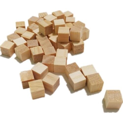 100pcs 10mm Wooden Cubes Craft Wood Blocks Unfinished Wooden Craft Cubes Math Wood Square Blocks, Puzzle Making DIY Projects