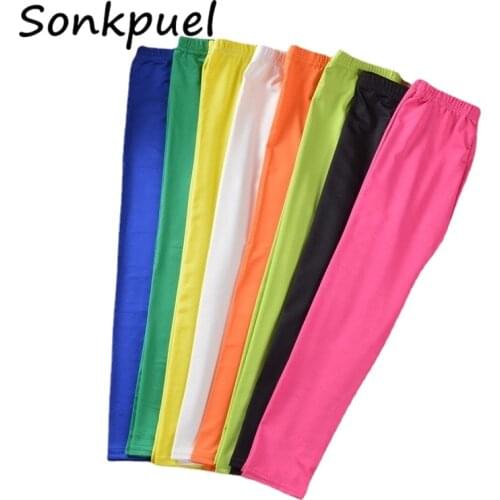 Girls Pants Fashion Kids Pencil Trousers Solid Color Leggings for Children 2-9 Years Girl Capris Toddler Cotton Leggings