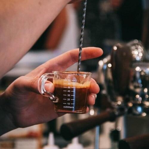70ML Heat Resistant Glass Measuring Cup Jigger for Espresso Coffee Small Milk Cup Coffee Cup Double-mouthed Ounce Cup