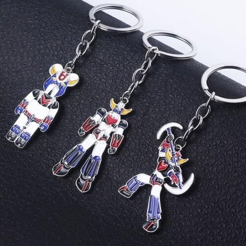 Cartoon Mazinger Z Metal Keychain UFO Robot Grendizer Logo Enamel Key Chain Keys Car Men Bag Women Jewelry Accessories