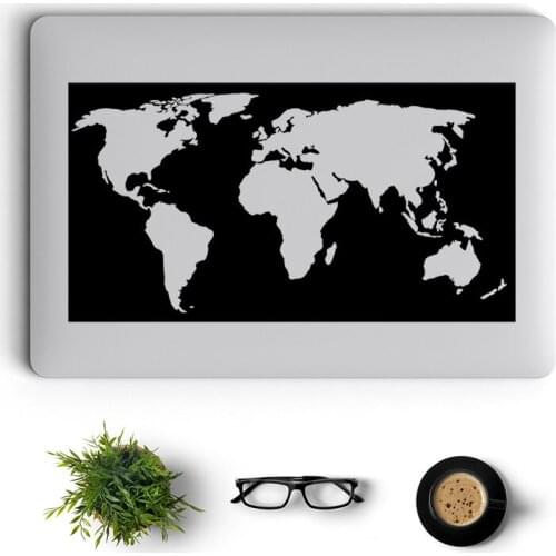 World Map Laptop Sticker for Macbook Pro 16" Air Retina 11 12 13 15 inch Vinyl Mac Surface Book Skin Tablet Dell Notebook Decal