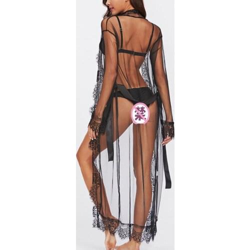 2020 New Women Sexy Round Neck Lace Lingerie Sleepwear Dress Underwear Babydoll Nightgown Black White nightdress chemise