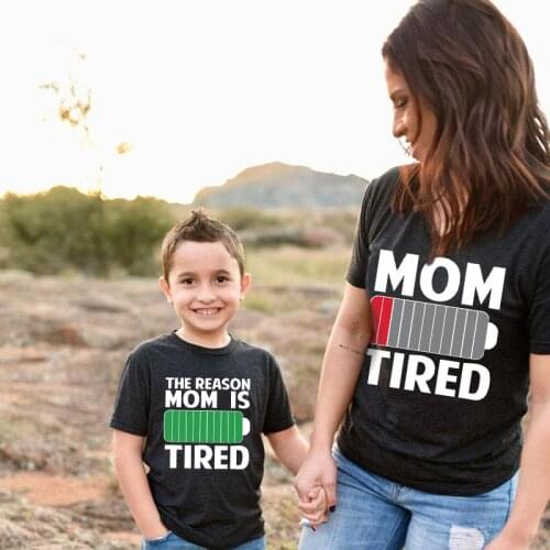 Son Clothes for Mommy and Me Outfits Mum Baby Boy Big Little Boy TEE Mama Baby Letter Print Family T Shirt for Mother