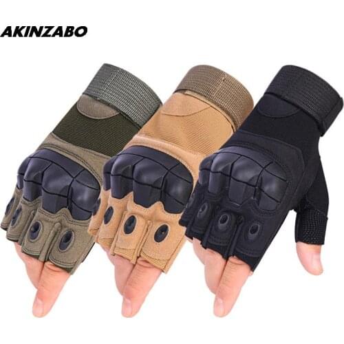 Military Tactical Gloves Fingerless Hard Rubber Half Finger Airsoft Paintball Bicycle Shooting Mens Army Protection Gear Gloves