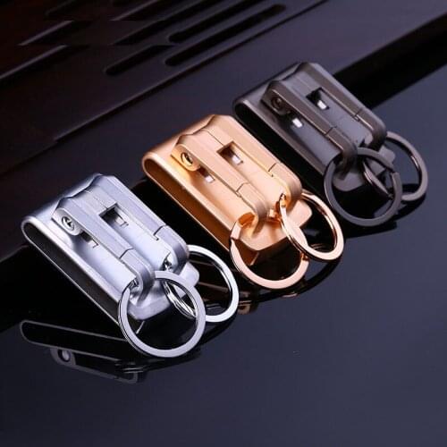 Hanging keychain key ring double loops key chain key holder clip on belt high quality sleutelhanger chaveiro llaveros hombre