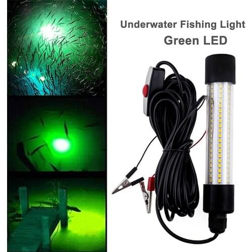 13w 1200lm 126 Led Green Underwater Submersible Night Fishing Light Collecting Fish Finder Lamp Attracts Prawns Squid Krill Lamp