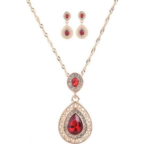 Set Hot Fashion Europe And The United States New Necklace Temperament Sina Palace Luxury Large Crystal Ladies Necklace Set